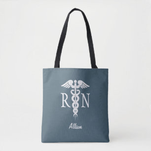 Personalisiert Nurse RN Dusty Blue Medical Caduceu Tasche