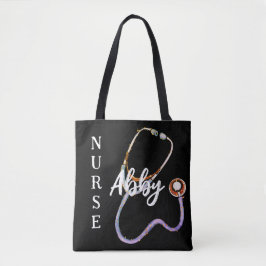 Personalisiert Nurse Stethoscope Minimalistisch Bl Tasche