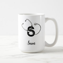Personalisiert Nurse Stethoscope Monogram Modern Kaffeetasse