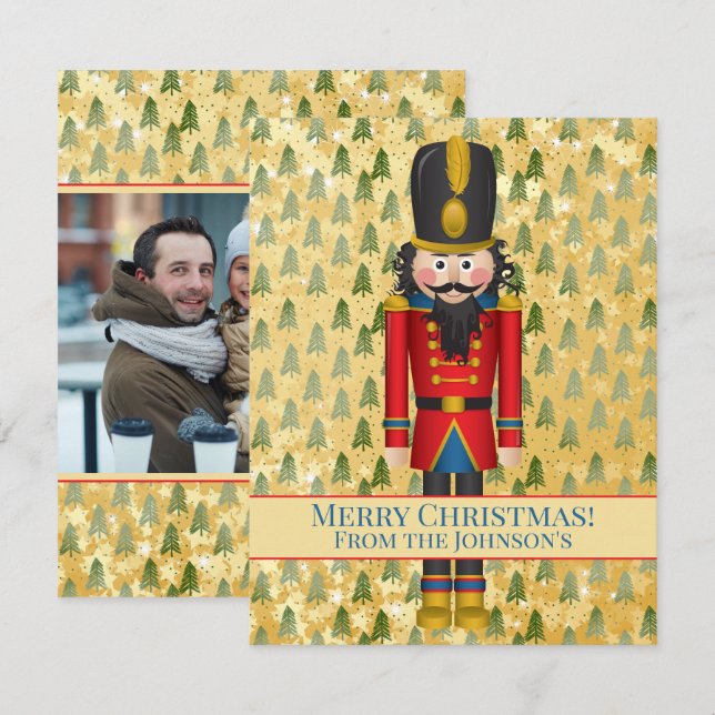 Personalisiert Nutcracker Foto Weihnachten Karte (Vorne/Hinten)