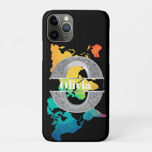 Personalisiert O Initial Silver Monogram Ihr Name Case-Mate iPhone Hülle