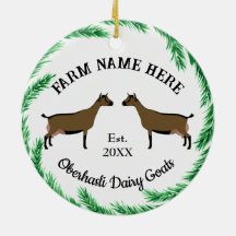 Personalisiert Oberhasli Milchziege Pine Wreath