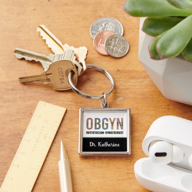 Personalisiert OBGYN Obstetriker Gynäkologe Schlüsselanhänger (Schreibtisch)