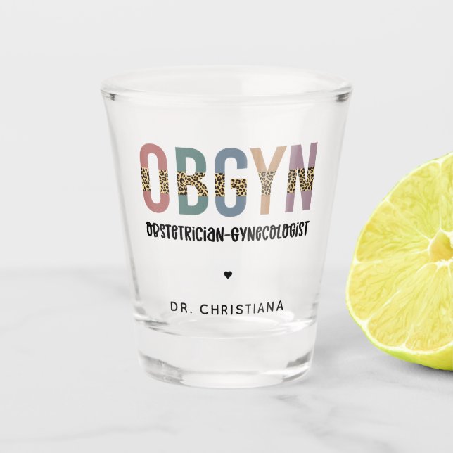 Personalisiert OBGYN Obstetriker Gynäkologe Schnapsglas (Vorderseite)