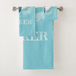 Personalisiert Ocean Whale Boy Badhandtuch Set
