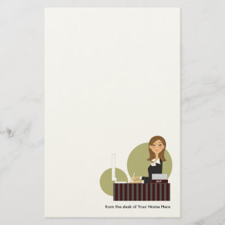 Personalisiert Office Girl Stationery Briefpapier