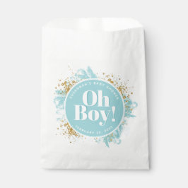 Personalisiert Oh Boy Dusche Wasserfarbe Glitzer Geschenktütchen