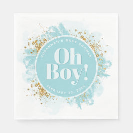Personalisiert Oh Boy Dusche Wasserfarbe Glitzer Serviette