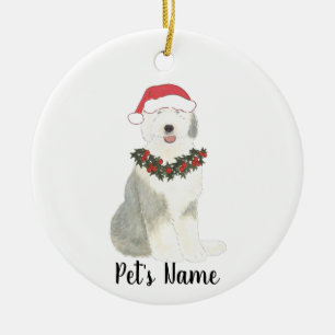 Personalisiert Old English Sheepdog Keramik Ornament