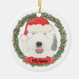 Personalisiert Old English Sheepdog Keramik Ornament