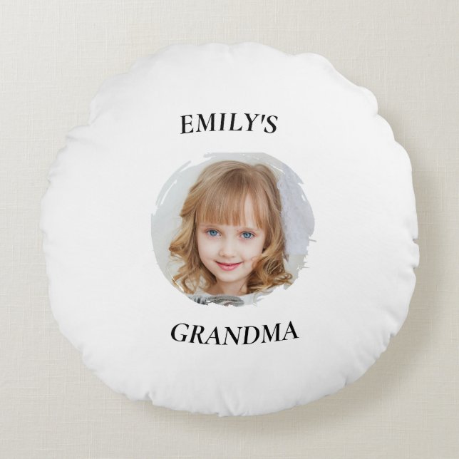 Personalisiert Oma Oma Runde Kissen (Vorderseite)