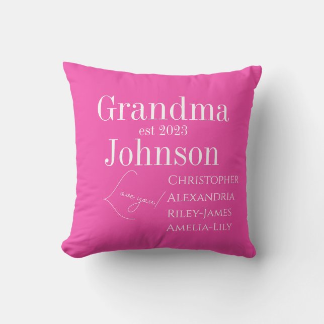 Personalisiert Oma Pink Kissen (Vorderseite)