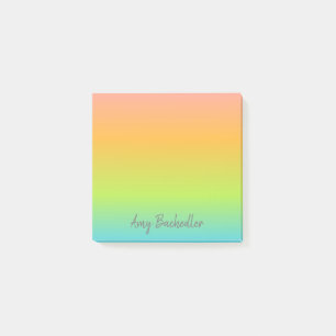 Personalisiert Ombre Pastel Rainbow Postit Hinweis Post-it Klebezettel