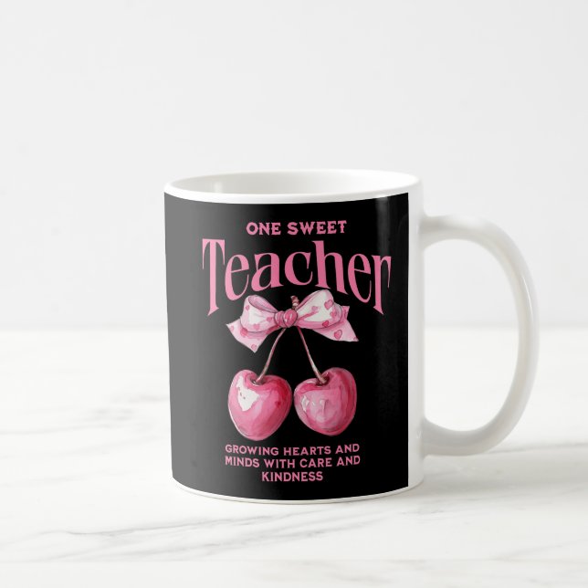 Personalisiert "One Sweet Teacher" Coquette Cherri Kaffeetasse (Rechts)