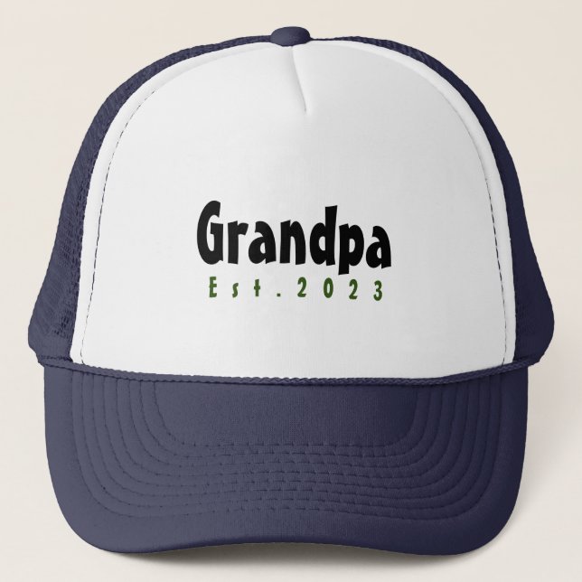 Personalisiert Opa Est 2023 Truckerkappe (Vorderseite)