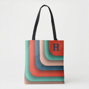 Personalisiert Orange, Aquamarin und blau Tasche
