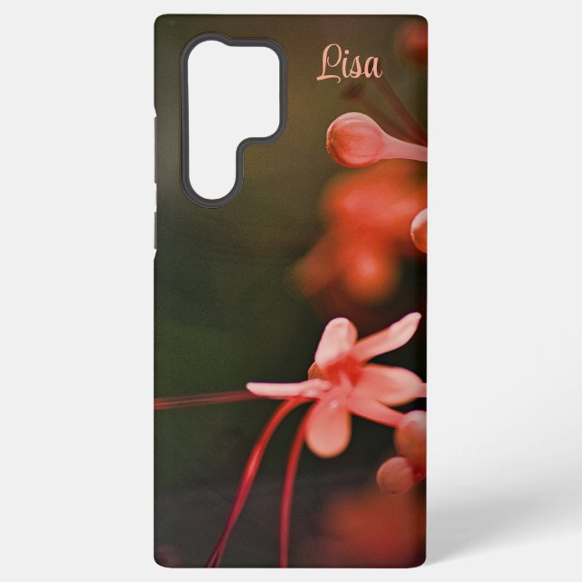 Personalisiert Orange Blume Samsung Case Galaxy Hülle (Rückseite)