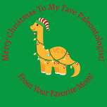 Personalisiert Orange Christmas Lights Dinosaurier Geschenkpapier<br><div class="desc">Suchen Sie eine einmalige Möglichkeit, Ihre Weihnachtsgeschenke in diesem Jahr einzupacken? Karo aus unseren personalisierten orangefarbenen Weihnachtsbeleuchtung Dinosaurier Packpapier! Unser Papier ist mit einem festlichen Dino-Design bedruckt, das Ihrer Urlaubssaison etwas Spaß verleiht. Das Beste daran ist, dass Sie die Geschenkpackung mit dem Namen Ihres Empfängers und Ihrer Nachricht personalisieren können,...</div>