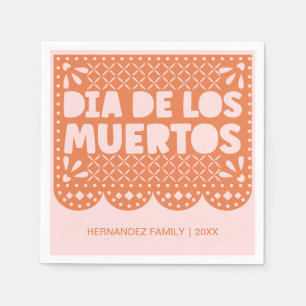 Personalisiert Orange Dia de los Muertos Napkins Serviette