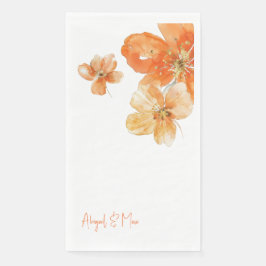Personalisiert Orange Floral Wedding Serviette