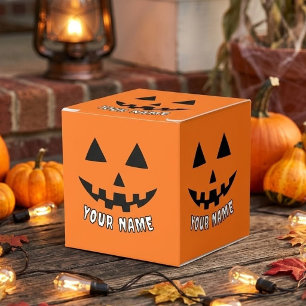 Personalisiert Orange Pumpkin Halloween Dein Name Geschenkschachtel
