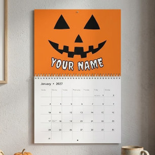 Personalisiert Orange Pumpkin Halloween Dein Name Kalender