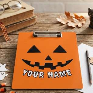 Personalisiert Orange Pumpkin Halloween Dein Name Klemmbrett