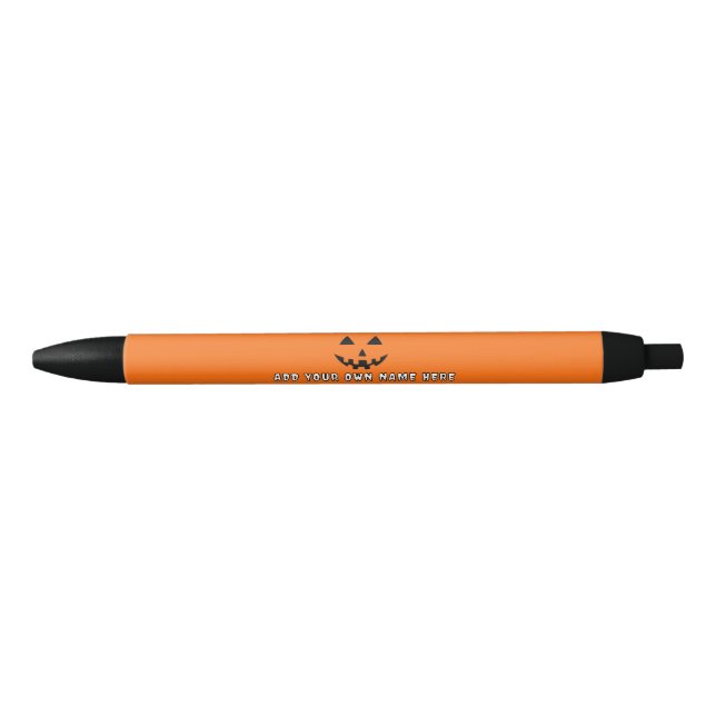 Personalisiert Orange Pumpkin Halloween Dein Name Kugelschreiber (Vorderseite)