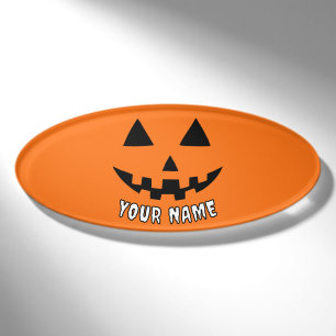 Personalisiert Orange Pumpkin Halloween Dein Name Namenschild