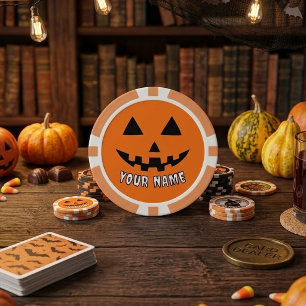 Personalisiert Orange Pumpkin Halloween Dein Name Pokerchips
