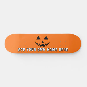 Personalisiert Orange Pumpkin Halloween Dein Name Skateboard