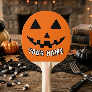Personalisiert Orange Pumpkin Halloween Dein Name Tischtennis Schläger