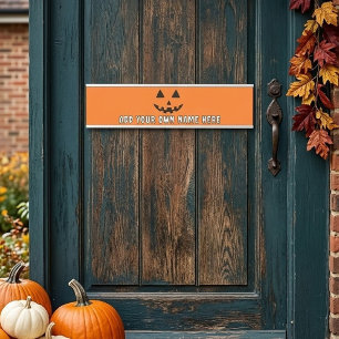 Personalisiert Orange Pumpkin Halloween Dein Name Türschild