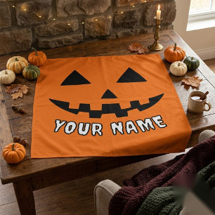 Personalisiert Orange Pumpkin Halloween Dein Name Wandteppich