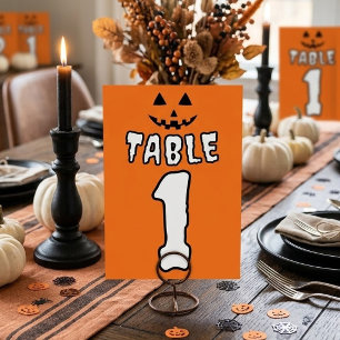 Personalisiert Orange Pumpkin Halloween-Party Tischnummer