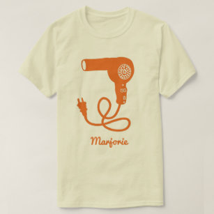 Personalisiert Orange Retro Haartrockner Haartrock T-Shirt