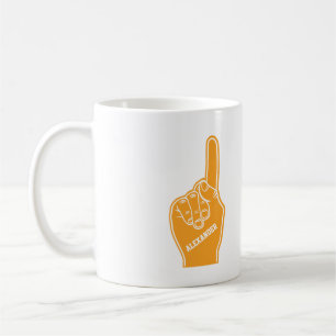 Personalisiert Orange Sports Foam Finger Kaffeetasse