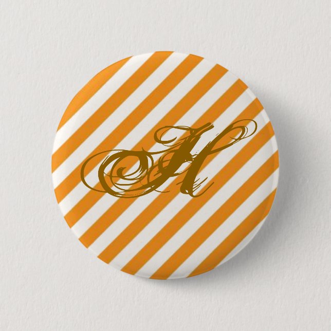 Personalisiert Orange Streifen Button (Vorderseite)