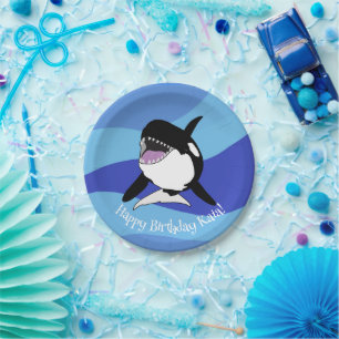 Personalisiert Orca Killer Whale Geburtstag Pappteller