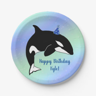 Personalisiert Orca Killer Whale Geburtstag Pappteller