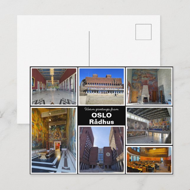 Personalisiert, Oslo rådhus, Norwegen Postkarte (Vorne/Hinten)