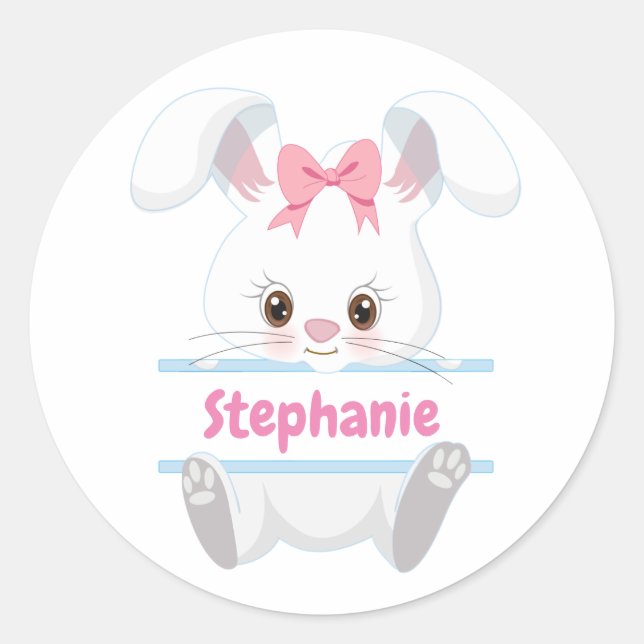 Personalisiert - Osterhase Runder Aufkleber (Vorderseite)