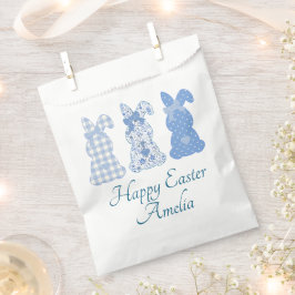 Personalisiert Ostern Bunny Bow Coquette Blau Geschenktütchen