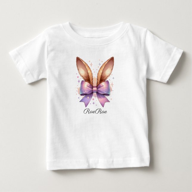Personalisiert Ostersonnige Ohren Baby T-shirt (Vorderseite)