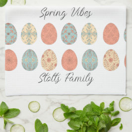 Personalisiert Ostküche Handtuch - Pastell Floral