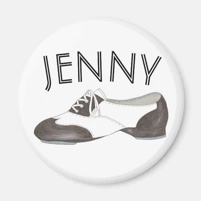 Personalisiert Oxford Stach Shoe Dance Teacher Tap Magnet (Vorne)