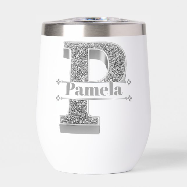 Personalisiert P Erste Silver Monogramm Ihr Name (Vorderseite)