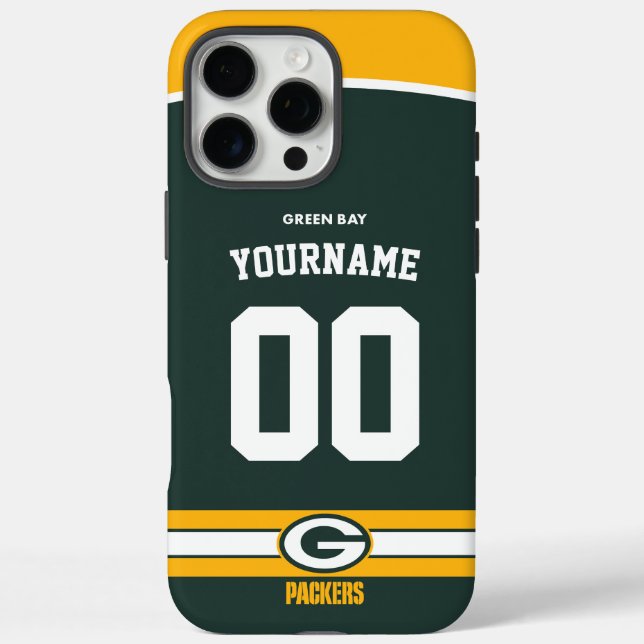Personalisiert Packers Jersey American Football iPhone 16 Pro Max Hülle (Rückseite)