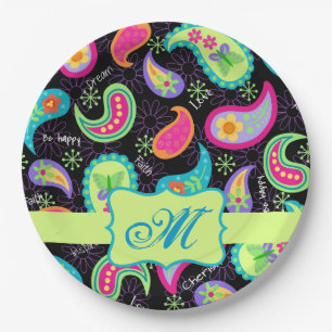 Personalisiert Paisley Pappteller
