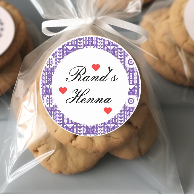 Personalisiert-palästinensischer Henna-Sticker Runder Aufkleber (Von Creator hochgeladen)